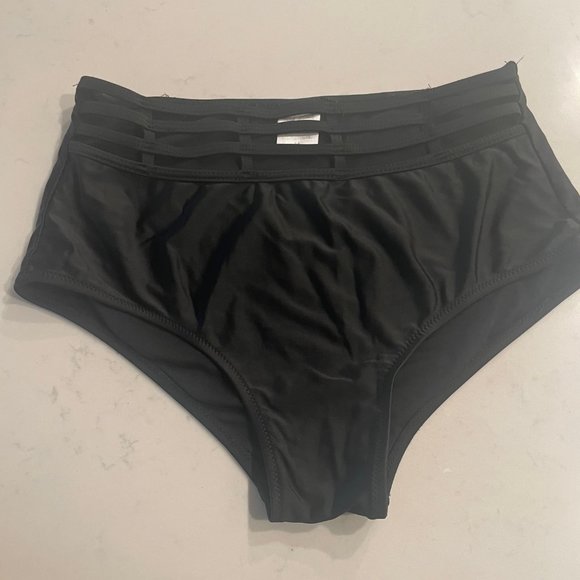 Sexy Black Bikini High Waisted Bottoms - Picture 1 of 7